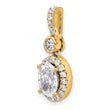 14k 2 carat Lab Grown Diamond VS/SI+ G+ Oval Complete Halo Pendant - Birthstone Company