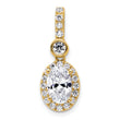 14k 2 carat Lab Grown Diamond VS/SI+ G+ Oval Complete Halo Pendant - Birthstone Company