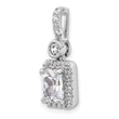 14k White Gold 2 carat Lab Grown Diamond VS+ F+ Radiant Complete Halo Pendant - Birthstone Company