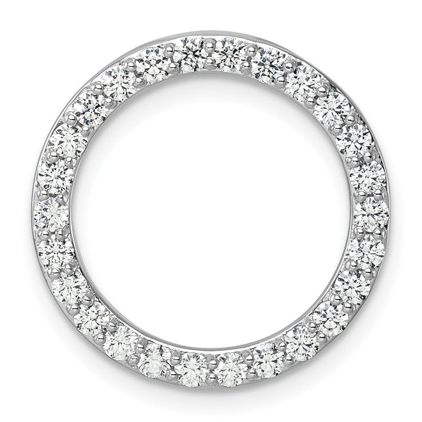 14k White Gold 1 carat Lab Grown Diamond VS/SI+ G+ Complete Circle Chain Slide Pendant - Birthstone Company