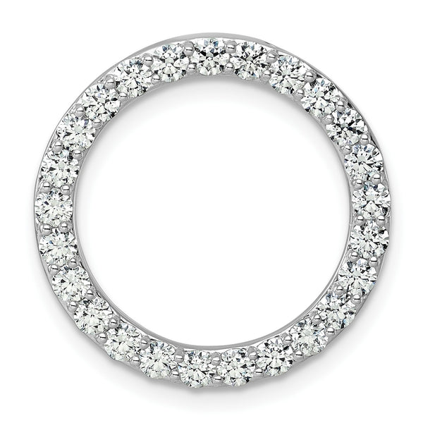 14k White Gold 1 1/2 carat Lab Grown Diamond VS/SI+ G+ Complete Circle Chain Slide Pendant - Birthstone Company