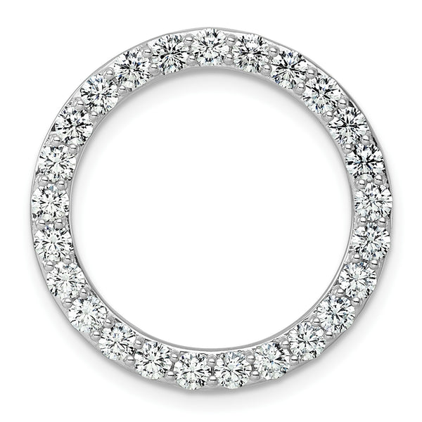 14k White Gold 2 carat Lab Grown Diamond VS+ F+ Complete Circle Chain Slide Pendant - Birthstone Company