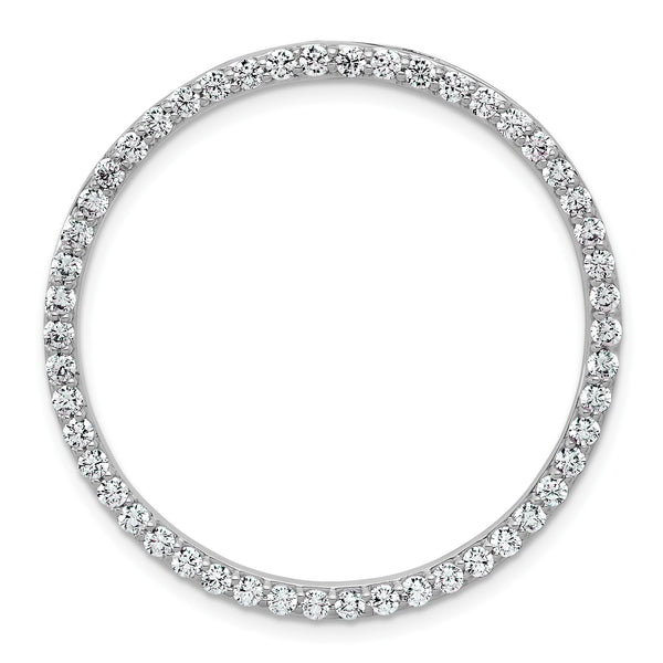 14k White Gold 1 1/2 carat Lab Grown Diamond VS/SI+ G+ Complete Circle Chain Slide Pendant - Birthstone Company