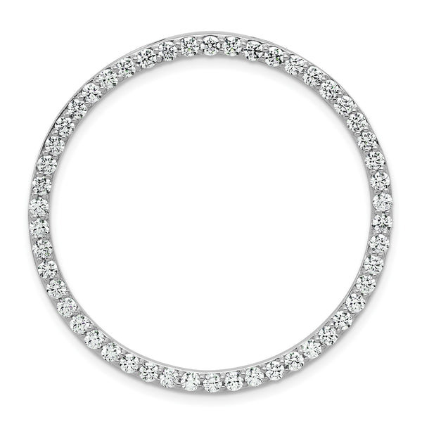 14k White Gold 2 carat Lab Grown Diamond VS+ F+ Complete Circle Chain Slide Pendant - Birthstone Company