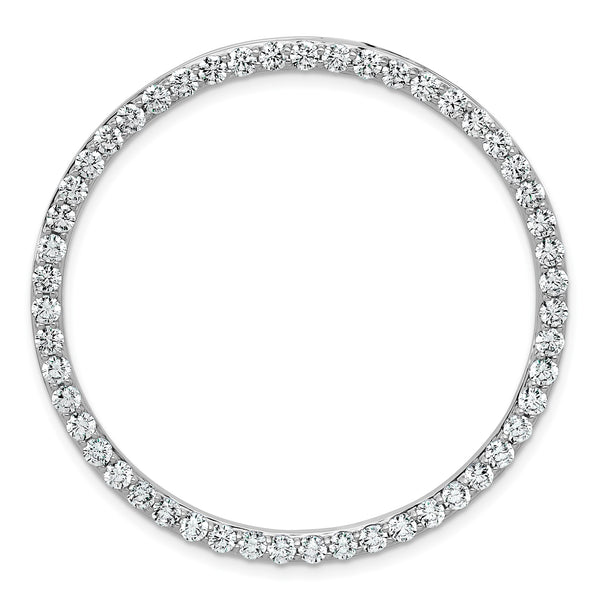 14k White Gold 3 carat Lab Grown Diamond VS+ F+ Complete Circle Chain Slide Pendant - Birthstone Company
