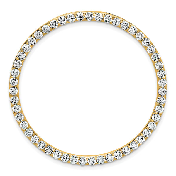 14k 3 carat Lab Grown Diamond VS+ F+ Complete Circle Chain Slide Pendant - Birthstone Company