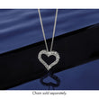 14k White Gold 1 carat Lab Grown Diamond VS+ F+ Complete Heart Chain Slide Pendant - Birthstone Company