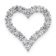 14k White Gold 1 carat Lab Grown Diamond VS+ F+ Complete Heart Chain Slide Pendant - Birthstone Company