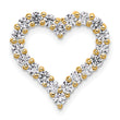 14k 1 carat Lab Grown Diamond VS/SI+ G+ Complete Heart Chain Slide Pendant - Birthstone Company