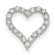 14k White Gold 2 carat Lab Grown Diamond VS+ F+ Complete Heart Chain Slide Pendant - Birthstone Company