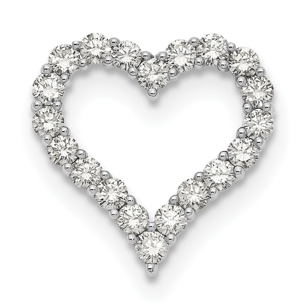 14k White Gold 2 carat Lab Grown Diamond VS/SI+ G+ Complete Heart Chain Slide Pendant - Birthstone Company