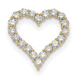 14k 2 carat Lab Grown Diamond VS+ F+ Complete Heart Chain Slide Pendant - Birthstone Company
