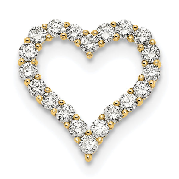 14k 2 carat Lab Grown Diamond VS+ F+ Complete Heart Chain Slide Pendant - Birthstone Company
