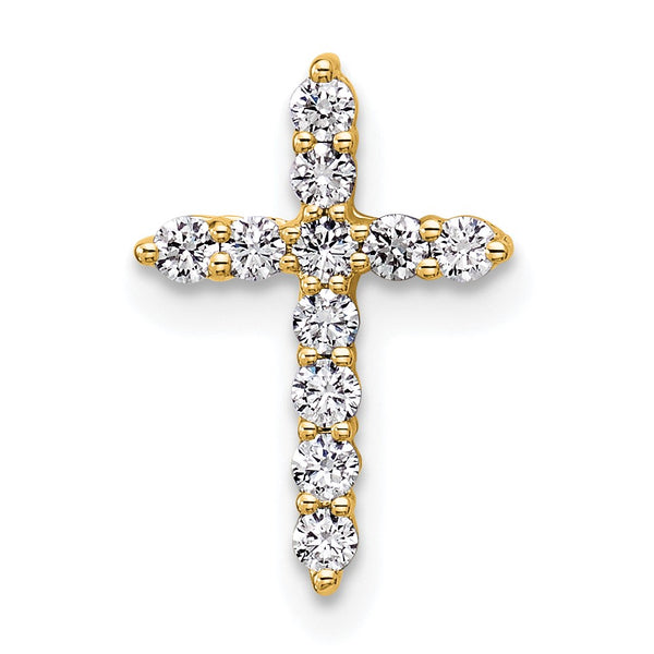 14k 1/5 carat Lab Grown Diamond VS+ F+ Complete Cross Chain Slide Pendant - Birthstone Company