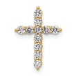 14k 1/3 carat Lab Grown Diamond VS+ F+ Complete Cross Chain Slide Pendant - Birthstone Company