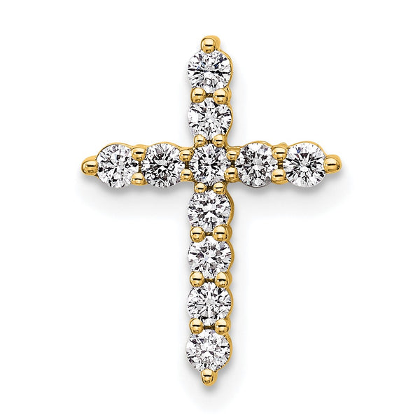 14k 1/3 carat Lab Grown Diamond VS+ F+ Complete Cross Chain Slide Pendant - Birthstone Company