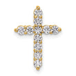 14k 1/2 carat Lab Grown Diamond VS+ F+ Complete Cross Chain Slide Pendant - Birthstone Company
