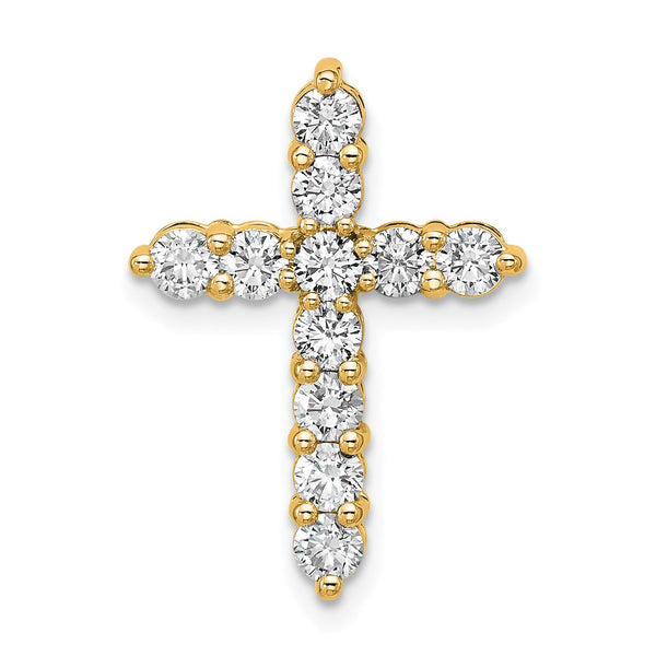 14k 1 carat Lab Grown Diamond VS/SI+ G+ Complete Cross Chain Slide Pendant - Birthstone Company