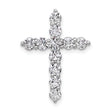 14k White Gold 1 1/2 carat Lab Grown Diamond VS+ F+ Complete Cross Chain Slide Pendant - Birthstone Company