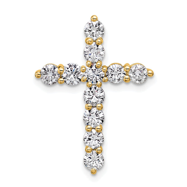 14k 1 1/2 carat Lab Grown Diamond VS/SI+ G+ Complete Cross Chain Slide Pendant - Birthstone Company