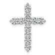 14k White Gold 2 carat Lab Grown Diamond VS/SI+ G+ Complete Cross Chain Slide Pendant - Birthstone Company