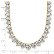 14k 26 3/4 carat Lab Grown Diamond VS/SI+ G+ Complete Round 18 inch Graduated Tennis Necklace - Birthstone Company