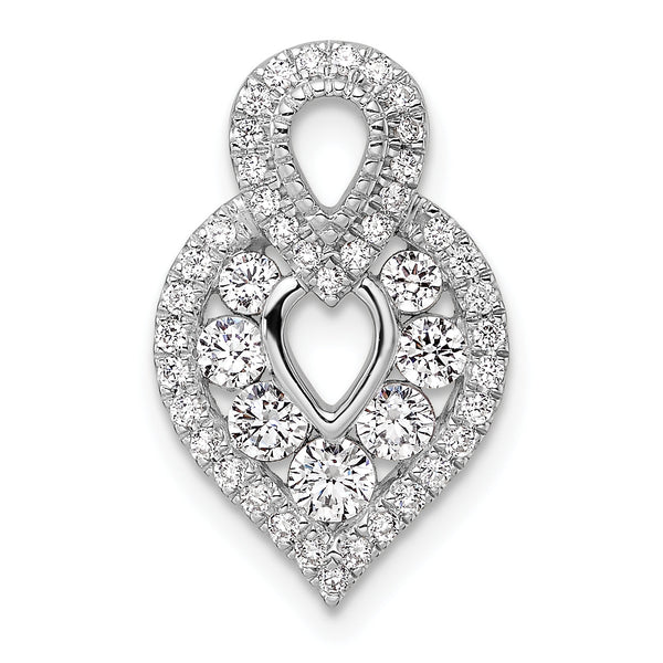 14K White Gold Polished 5/8 carat Diamond Fancy Chain Slide