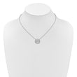 14K White Gold Polished 1/6 carat Diamond Circle with Waves 18 inch Necklace - Birthstone Company