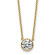 14k 1ct Certified Lab Grown Diamond VS+ F+ Bezel Set Pendant - Birthstone Company