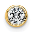 14k 1/4 carat Lab Grown Diamond VS+ F+ Round Complete Bezel Set Chain Slide Pendant - Birthstone Company
