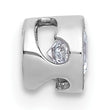 14k White Gold 1/3 carat Lab Grown Diamond VS+ F+ Round Complete Bezel Set Chain Slide Pendant - Birthstone Company