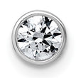 14k White Gold 1/3 carat Lab Grown Diamond VS+ F+ Round Complete Bezel Set Chain Slide Pendant - Birthstone Company
