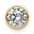 14k 3/8 carat Lab Grown Diamond VS+ F+ Round Complete Bezel Set Chain Slide Pendant - Birthstone Company