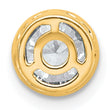 14k 1 carat Certified Grown Diamond VS+ F+ Round Complete Bezel Set Chain Slide Pendant - Birthstone Company