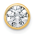 14k 1 carat Lab Grown Diamond VS+ F+ Round Complete Bezel Set Chain Slide Pendant - Birthstone Company