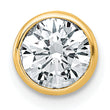14k 1 carat Certified Grown Diamond VS+ F+ Round Complete Bezel Set Chain Slide Pendant