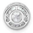 14k White Gold 2 carat Certified Grown Diamond VS+ F+ Round Complete Bezel Set Chain Slide Pendant - Birthstone Company