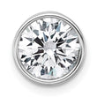 14k White Gold 2 carat Certified Grown Diamond VS+ F+ Round Complete Bezel Set Chain Slide Pendant - Birthstone Company