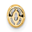 14k 1/4 carat Lab Grown Diamond VS+ F+ Oval Complete Bezel Set Chain Slide Pendant - Birthstone Company