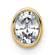 14k 1/4 carat Lab Grown Diamond VS+ F+ Oval Complete Bezel Set Chain Slide Pendant - Birthstone Company
