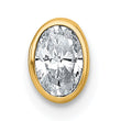 14k 1/3 carat Lab Grown Diamond VS+ F+ Oval Complete Bezel Set Chain Slide Pendant - Birthstone Company