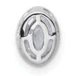 14k White Gold 1/2 carat Lab Grown Diamond VS+ F+ Oval Complete Bezel Set Chain Slide Pendant - Birthstone Company