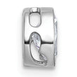 14k White Gold 5/8 carat Lab Grown Diamond VS+ F+ Oval Complete Bezel Set Chain Slide Pendant - Birthstone Company