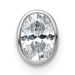 14k White Gold 5/8 carat Lab Grown Diamond VS+ F+ Oval Complete Bezel Set Chain Slide Pendant - Birthstone Company