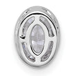 14k White Gold 3/4 carat Lab Grown Diamond VS+ F+ Oval Complete Bezel Set Chain Slide Pendant - Birthstone Company