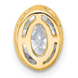 14k 1 carat Lab Grown Diamond VS+ F+ Oval Complete Bezel Set Chain Slide Pendant - Birthstone Company