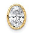 14k 1 carat Lab Grown Diamond VS+ F+ Oval Complete Bezel Set Chain Slide Pendant - Birthstone Company