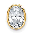 14k 1 1/2 carat Lab Grown Diamond VS+ F+ Oval Complete Bezel Set Chain Slide Pendant - Birthstone Company