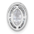 14k White Gold 2 carat Lab Grown Diamond VS+ F+ Oval Complete Bezel Set Chain Slide Pendant - Birthstone Company