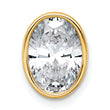 14k 2 1/2 carat Lab Grown Diamond VS+ F+ Oval Complete Bezel Set Chain Slide Pendant